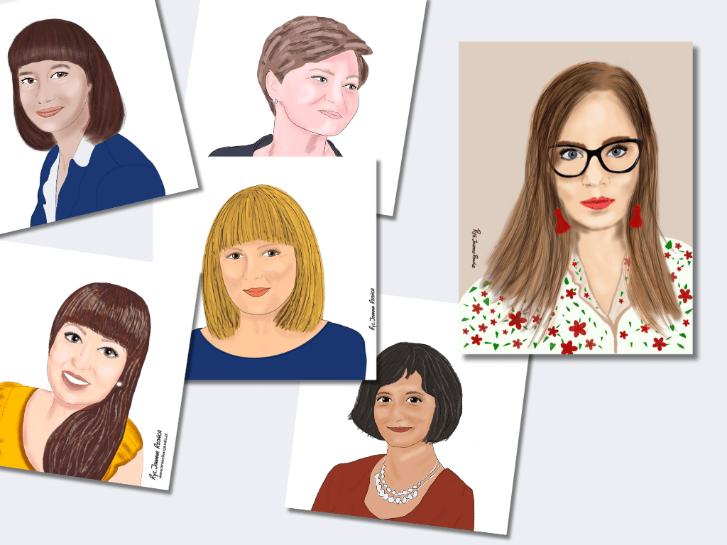 przykłady rysunkowych portretów